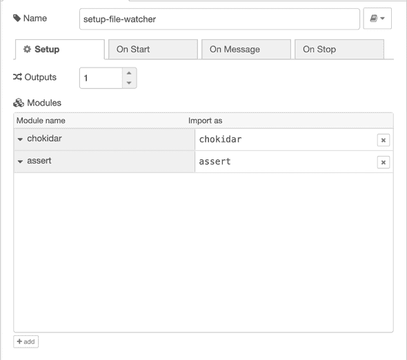 setup the file watcher dependencies