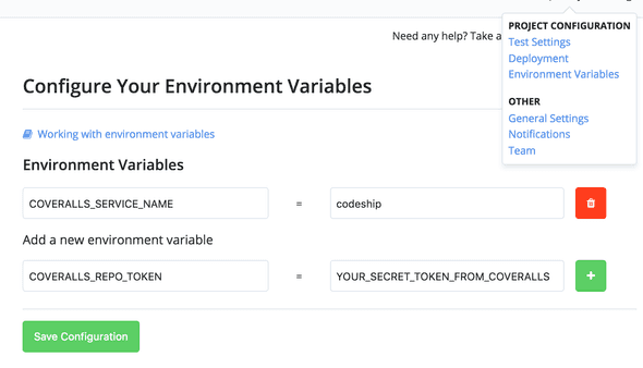 codeship env